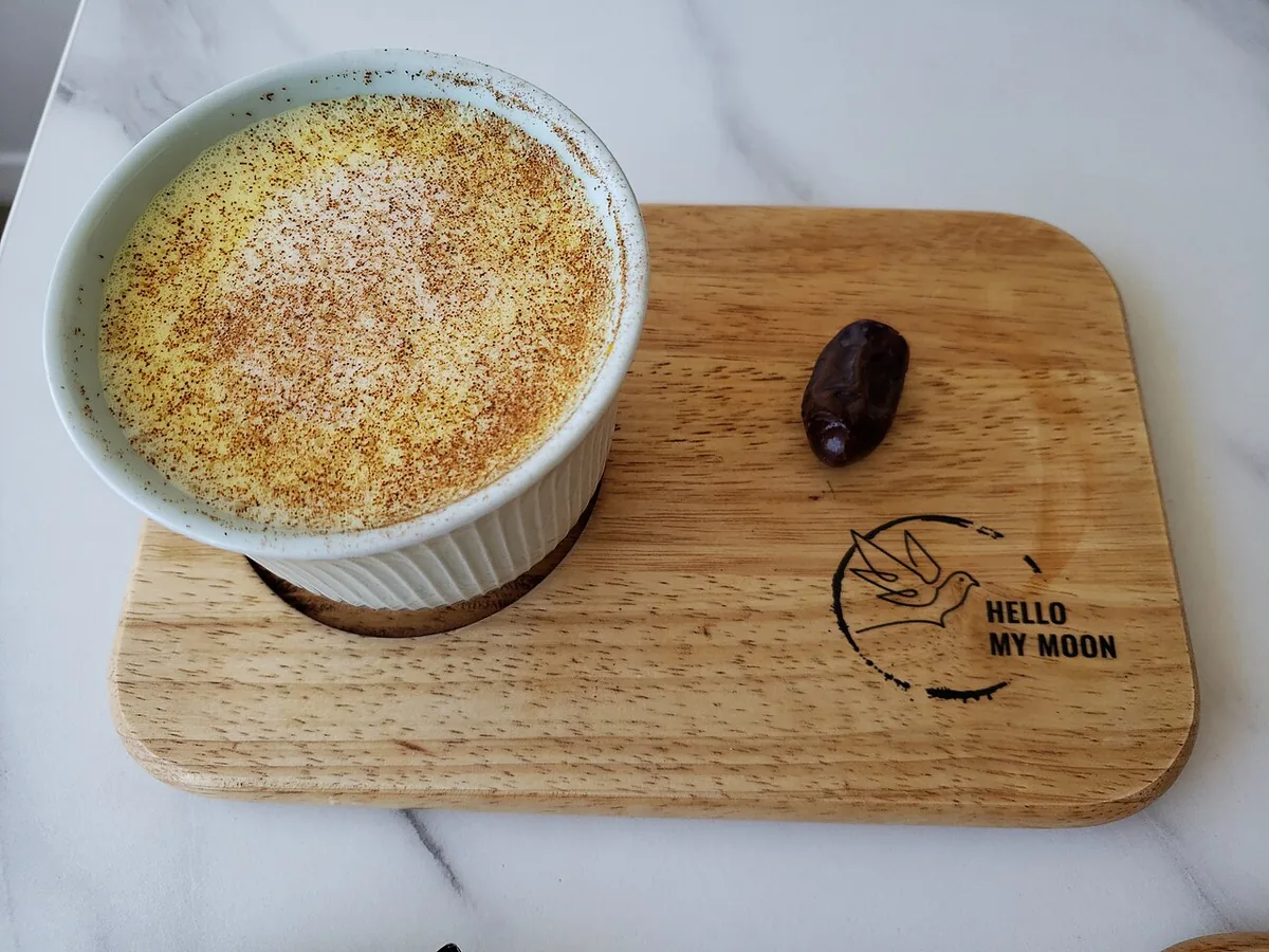 Golden turmeric milk haldi doodh with desi ghee